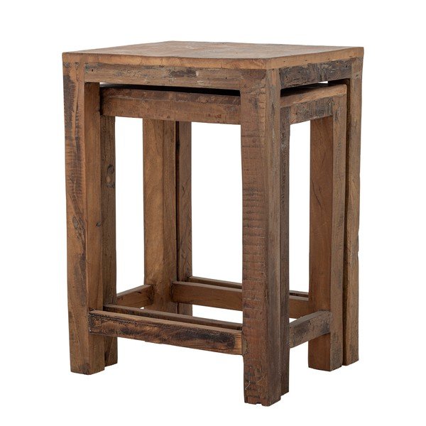 Atkārtoti pārstrādātas koksnes sānu galdiņi (2 gab.) 40x36 cm Galen – Bloomingville-image-2