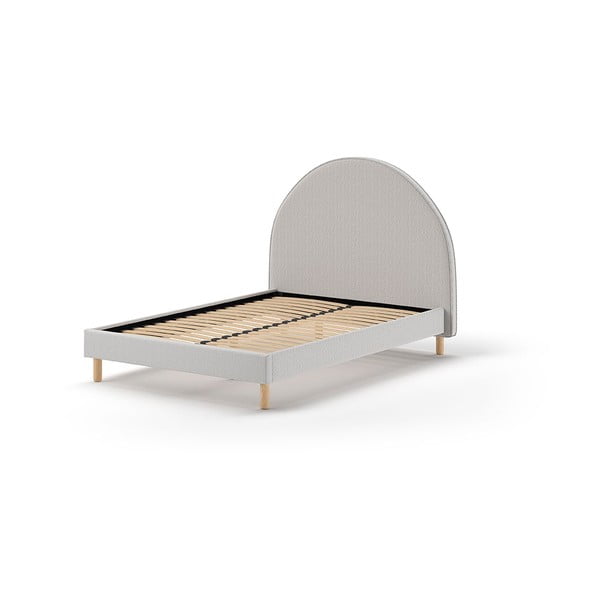 Pelēka polsterēta vienvietīga gulta ar redelēm 140x200 cm MOON – Vipack-image-2