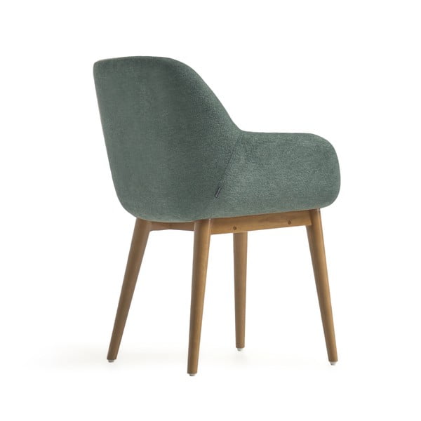 Zaļš polsterēts ēdamistabas krēsls ar roku balstiem Konna – Kave Home-image-4
