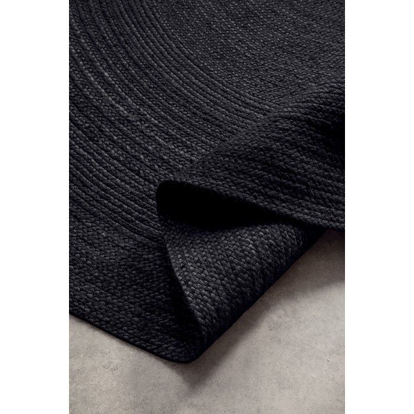 Melns divpusējs/ar rokām darināts džutas apaļš paklājs ø 140 cm Braided  – Hanse Home-image-3