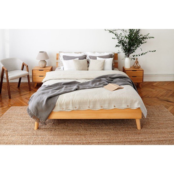 Divguļamā gulta no dižskābarža koka 200x200 cm Greg 2 – The Beds-image-3