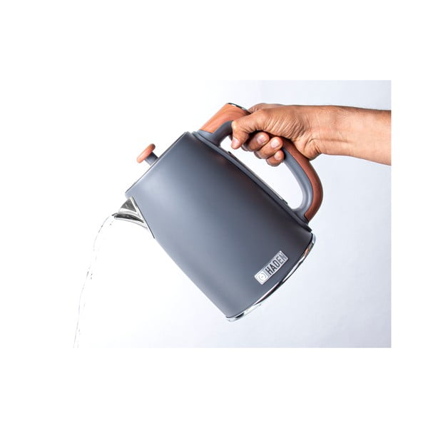 Tumši pelēka elektriskā tējkanna 1,7 l Dorchester – Haden-image-3