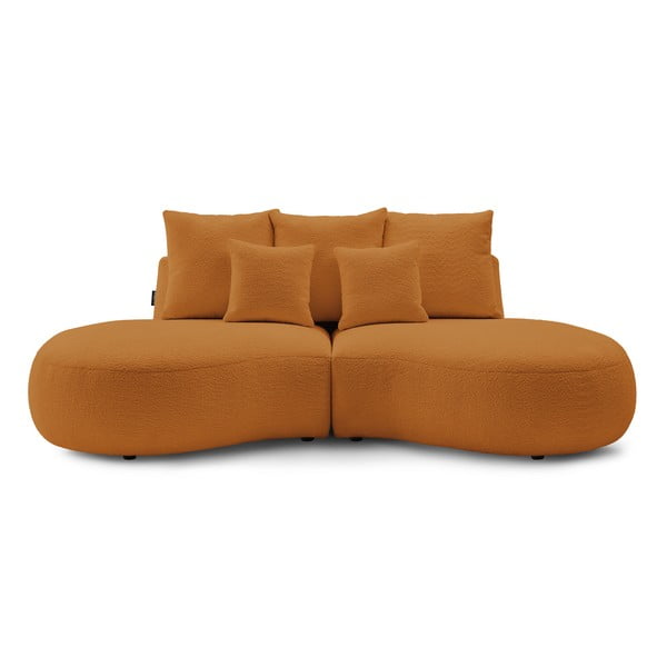 Sinepju dzeltens buklē auduma dīvāns 260 cm Saint-Germain – Bobochic Paris