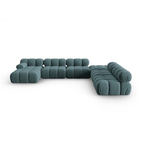 Zaļganzils samta dīvāns 379 cm Bellis – Micadoni Home