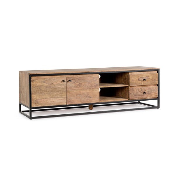 Dabīga toņa indiešu rožkoka masīvkoka TV galdiņš 175x50x45 cm Nartan – Bizzotto-image-2