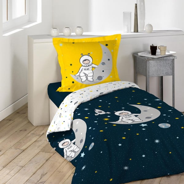 Vienguļamā kokvilnas bērnu gultas veļa 140x200 cm Petit Astronaute – douceur d'intérieur