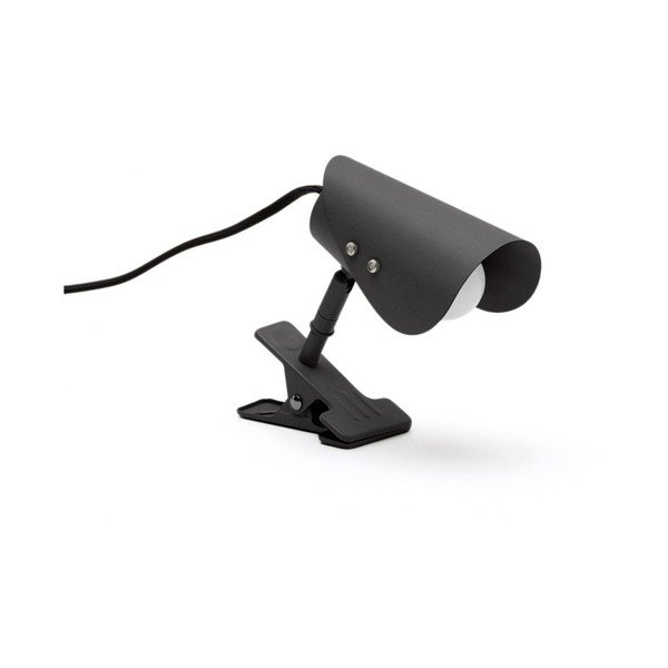 Melna metāla galda lampa ar klipsi (augstums 16 cm) Jula – Kave Home