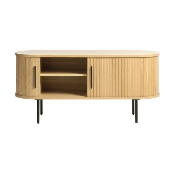 Dabīga toņa TV galdiņš ar ozolkoka imitāciju 120x56 cm Nola – Unique Furniture-image-4