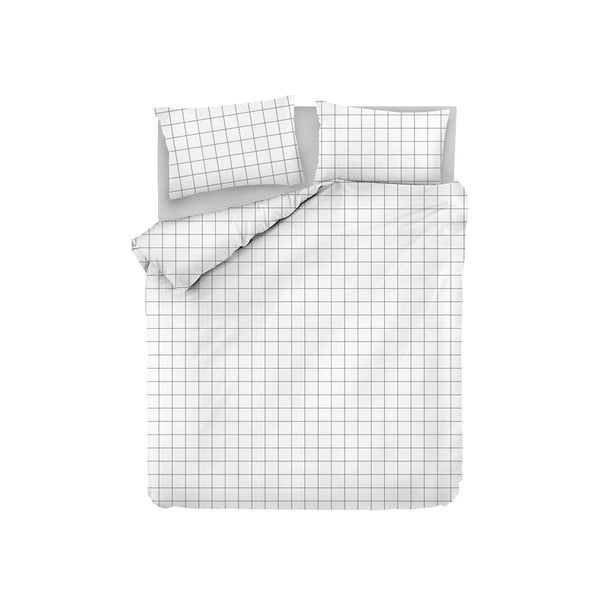 Balta pagarināta kokvilnas gultas veļa divguļamai gultai 200x220 cm Piga – Mijolnir