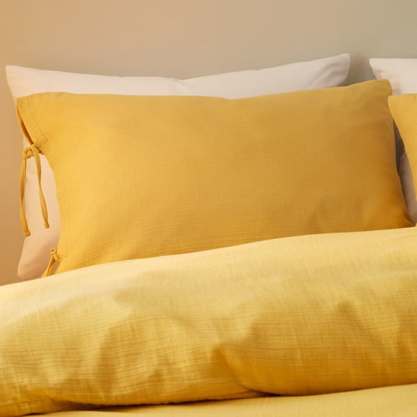 Dzeltena vienguļamā muslīna gultas veļa 135x200 cm Afra – Pineapple Elephant-image-1