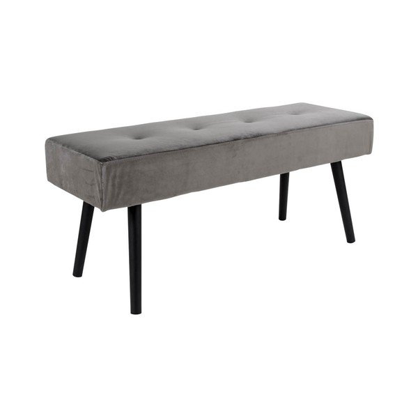 Pelēks polsterēts sols ar samta pārvalku House Nordic Skiby, 100 x 35 cm-image-2
