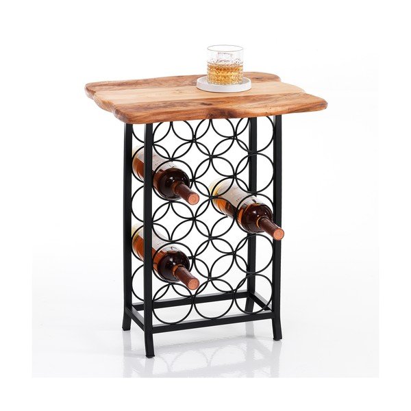 Melns/dabīga toņa metāla vīna plaukts pudeļu skaits 15 46x56x35,5 cm Ras – Tomasucci-image-1