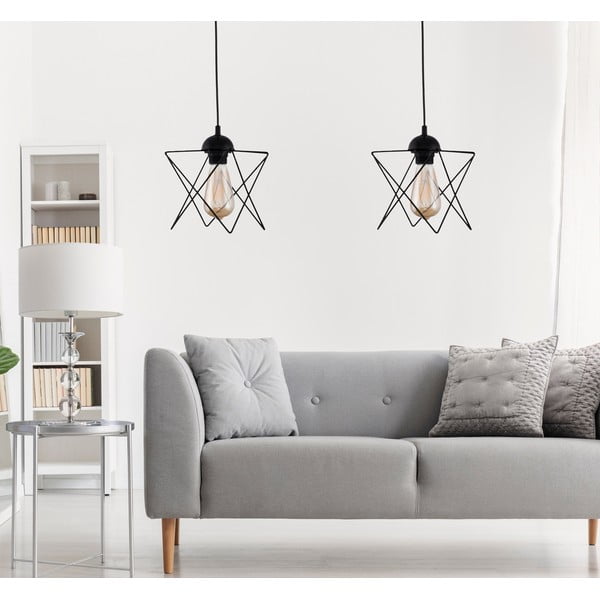 Melna piekaramā lampa – Opviq lights-image-1