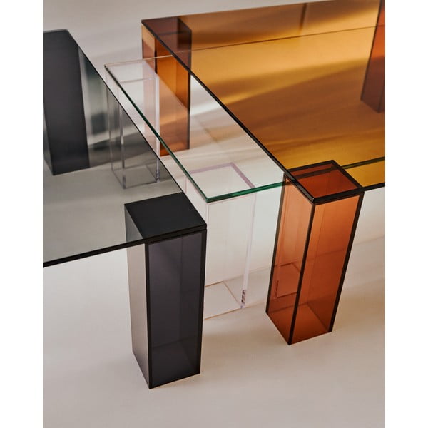 Tumši pelēks stikla žurnālgaldiņš 60x140 cm Adularia – Kave Home-image-2