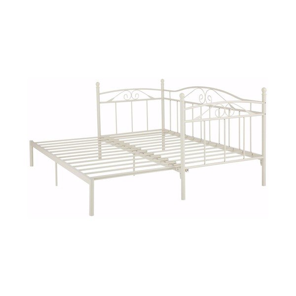 Balta metāla izvelkamā gulta Støraa Bibi, 90 x 200 cm-image-1