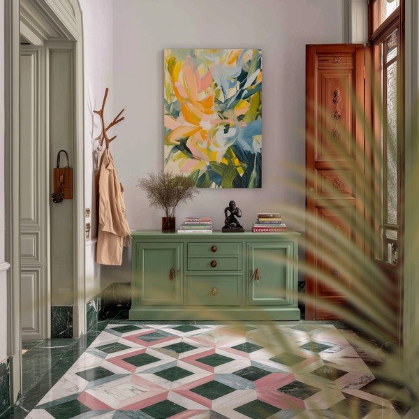 Drukāta glezna uz audekla 70x100 cm Floral Gust – Styler-image-1