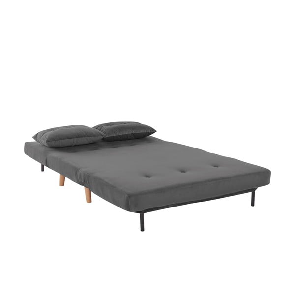 Pelēks samta dīvāns 125 cm Magalli – Støraa-image-2