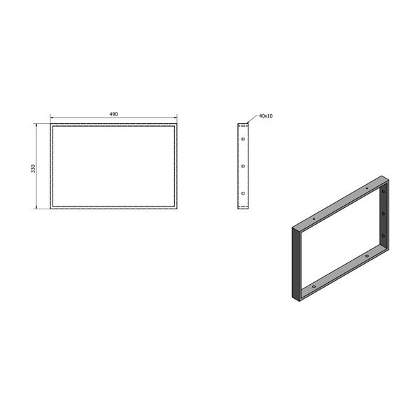 Melns tērauda virsmas balsts 49x4 cm – Sapho-image-3