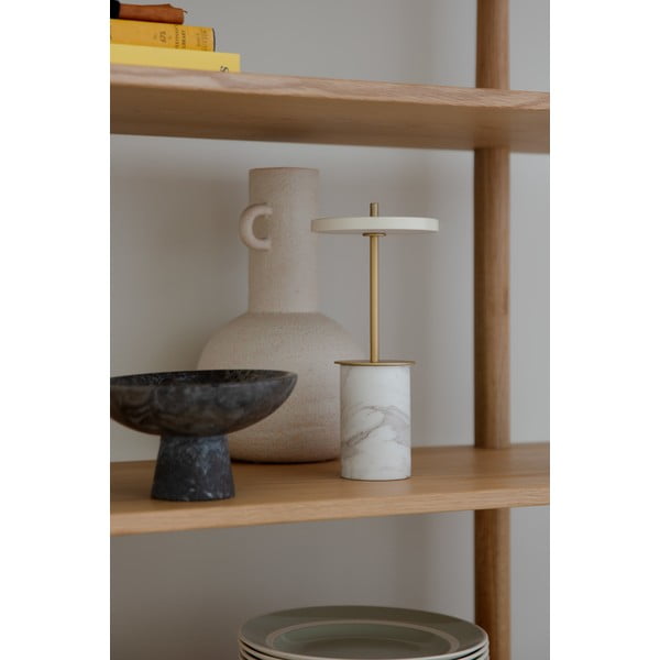 Krēmkrāsas marmora LED galda lampa ar regulējamu spilgtumu un metāla abažūru (augstums 25,5 cm) Asteria Move Mini – UMAGE-image-1