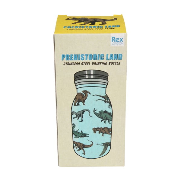Gaiši zila nerūsējošā tērauda bērnu pudele 250 ml Prehistoric Land – Rex London-image-2