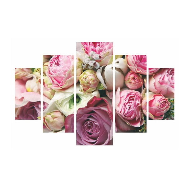 Daudzdaļīgā glezna Roses Are Pink, 92 x 56 cm