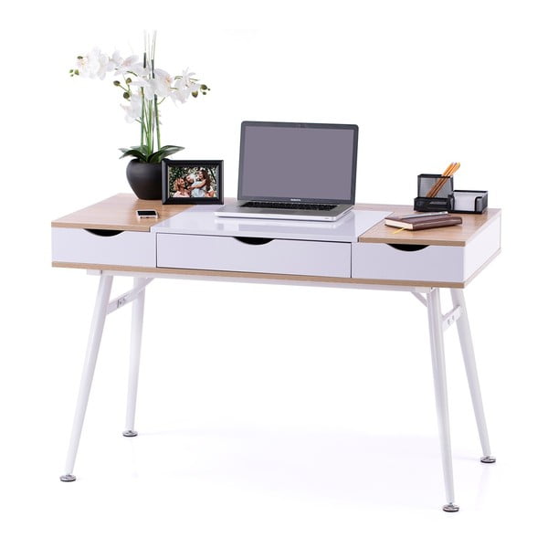 Darba galds ar ozolkoka imitācijas galda virsmu 60x120 cm Faryn – Homede-image-3