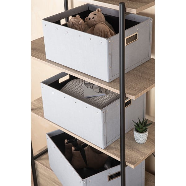 Gaiši pelēkas kartona uzglabāšanas kastes (3 gab.) Ture – Bigso Box of Sweden-image-1
