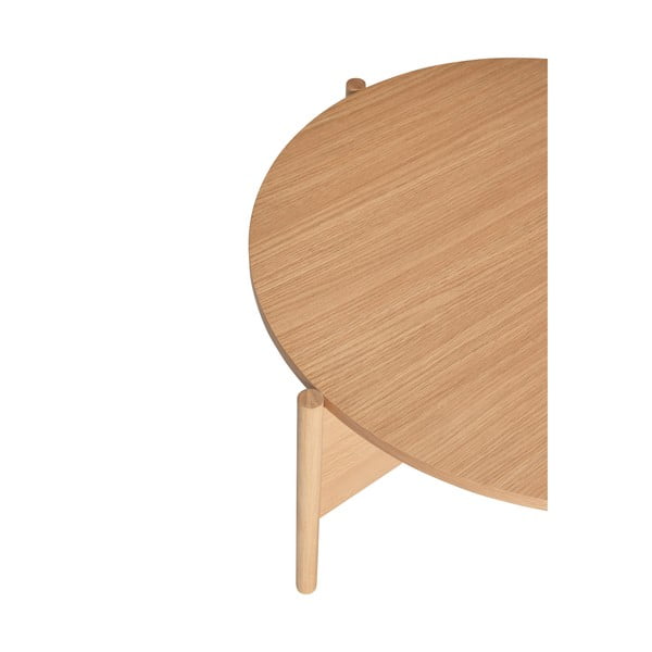 Dabīga toņa apaļš žurnālgaldiņš ar ozolkoka imitāciju ø 86 cm Heritage – Hübsch-image-2