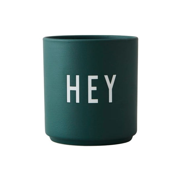 Tumši zaļa porcelāna krūze 300 ml Hey – Design Letters
