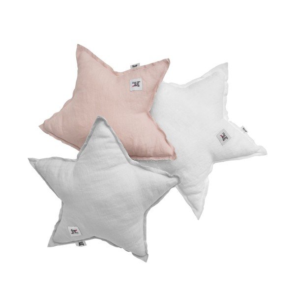 Pelēks bērnu lina spilvens zvaigznes formā BELLAMY Stone Grey-image-2