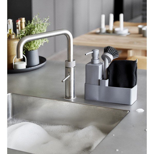 Pelēks plastmasas/silikona mazgāšanas līdzekļu turētājs Singles – Zone-image-1