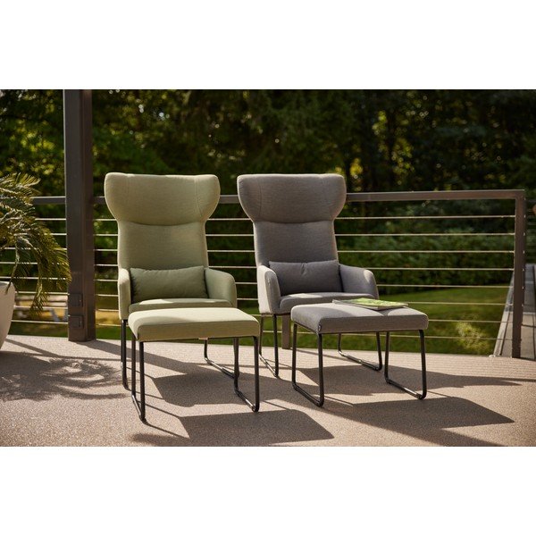 Pelēks polsterēts dārza atpūtas krēsls Chris – Hartman-image-1