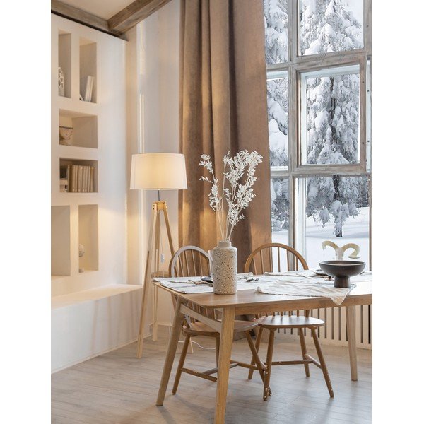 Balta/dabīga toņa stāvlampa (augstums 145 cm) Leroy – Nova Luce-image-1