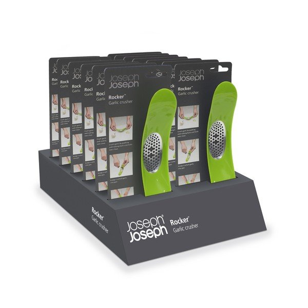 Zaļa šūpuļveida ķiploku prese Joseph Joseph Garlic Rocker-image-2