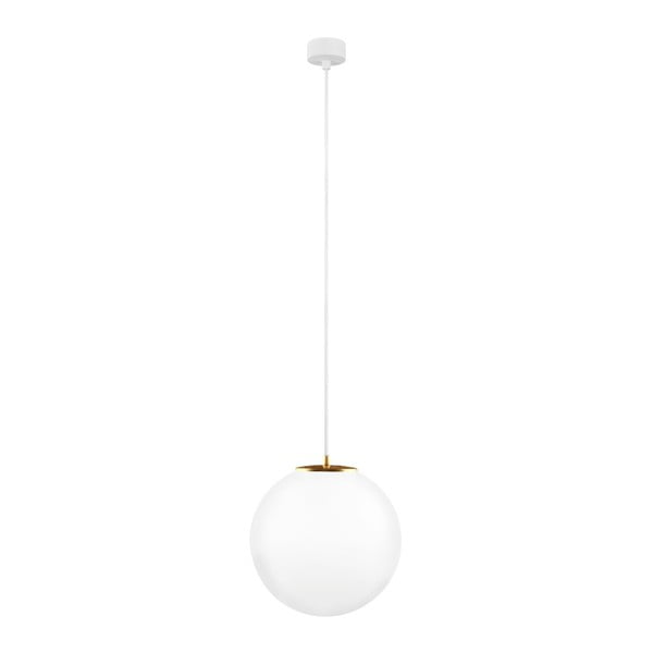 Balts piekaramais lukturis ar baltu kabeli un zelta detaļām Sotto Luce Tsuri, ⌀ 30 cm