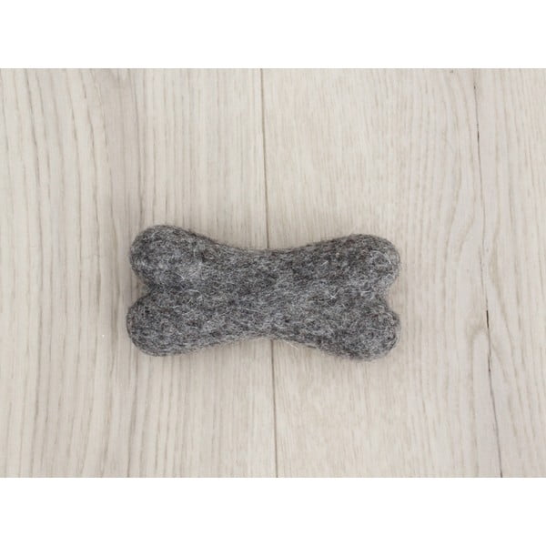 Valriekstu brūna dzīvnieku vilnas rotaļlieta kaula formā Wooldot Pet Bones, garums 14 cm-image-1