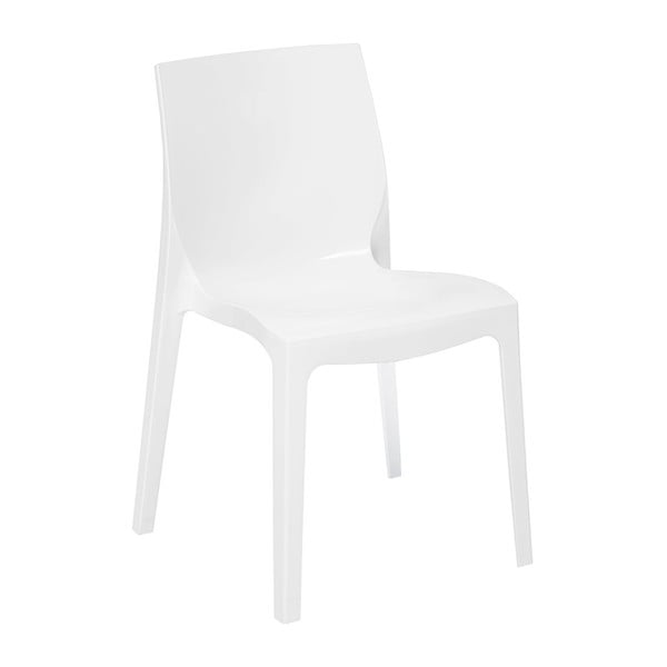 Balts spīdīgs krēsls Evergreen House Felix