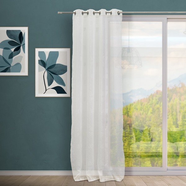 Balts žakarda aizkars 140x260 cm Mid Century – Casa Selección-image-1