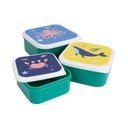 Zaļas plastmasas bērnu pusdienu kārbas (3 gab.) Ocean – Ladelle