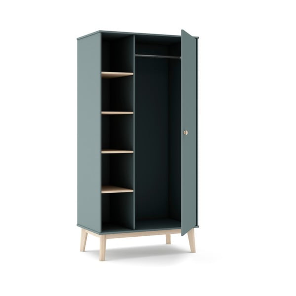 Dūmakaini zaļš bērnu drēbju skapis 90x180x52 cm Esteban – Marckeric-image-3