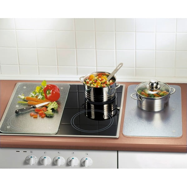 Plīts aizsargplāksnes no rūdīta stikla (2 gab.) 52x30 cm Transparent – Allstar-image-1