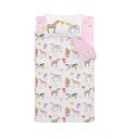 Rozā/krēmkrāsas vienguļamā bērnu gultas veļa 135x200 cm Happy Horses – Catherine Lansfield