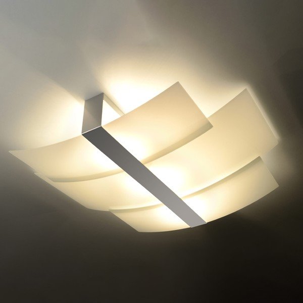Balta griestu lampa ar stikla abažūru 53x61 cm Marett – Sollux-image-1