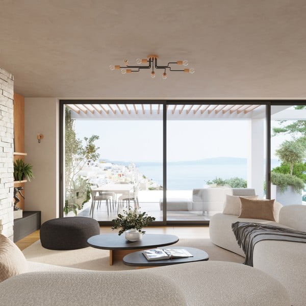 Melna/dabīga toņa griestu lampa 58x75 cm Dazzle – Sollux-image-3