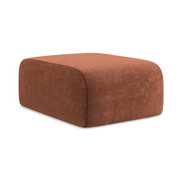 Terakotas oranžs kāju soliņš no šenila auduma Lani – Makamii