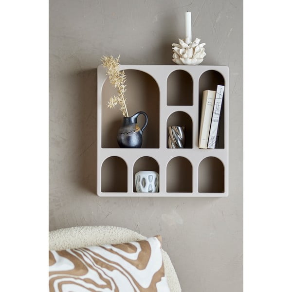 Pelēkbēšs daudzlīmeņu sienas plaukts 48 cm Graphia – Bloomingville-image-1