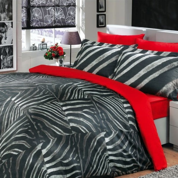 Divvietīga gultas veļa Retro Black, 200x220 cm
