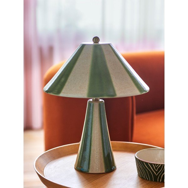 Keramikas galda lampa ar keramikas abažūru (augstums 35 cm) Olive – Bloomingville-image-1
