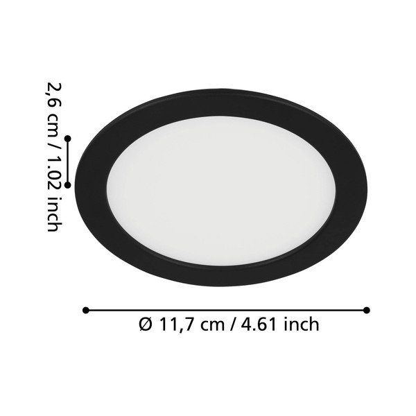 Melna LED/iebūvēta griestu lampa FUEVA 5 – EGLO-image-2