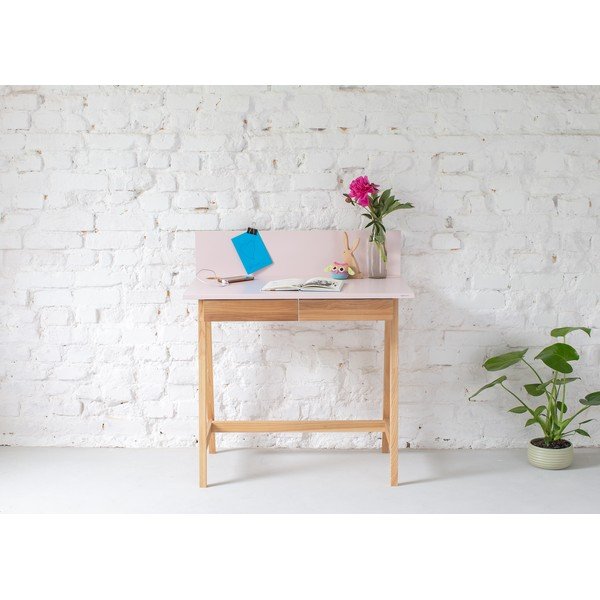Rozā rakstāmgalds ar oša koka pamatni Ragaba Luka, garums 85 cm-image-2